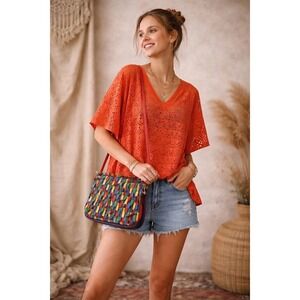 Vintage Narda Collection Patchwork Leather Crossbody Bag Colorful Woven 80s 90s